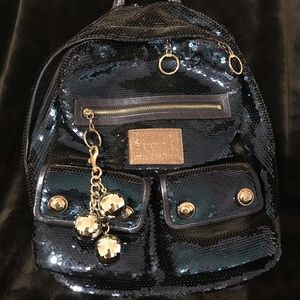Navy blue Coach bling backpack